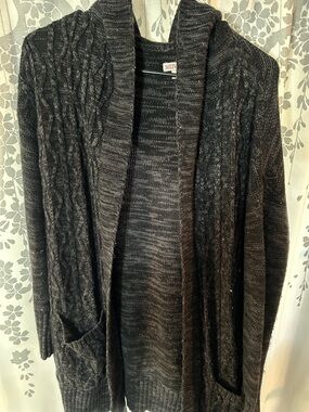 Merona Charcoal Cable Knit Open Front Cardigan